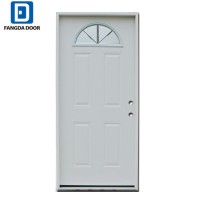 Fangda American Style Office Glass Steel Metal Iron Door