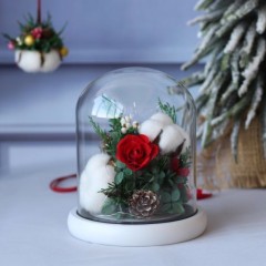 A Grade Preserved Rose Eternal Rose in Glass Dome Flower Arrangements for Birthday图1