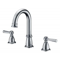 3 Holes Double Handle Bathroom Faucet in Chrome  Widespread Basin Faucet Mixer