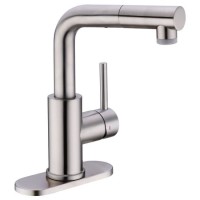 Stainless Steel Pull out Bathroom Faucet Deck Mounted Tap