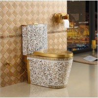 Modern Golden Sanitary Wares Wc One Pieces Gold Plating Toilet
