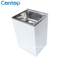 Laundry Trough Tub 45 Litre Stainless Steel Sink Cabinet & Bypass Kit