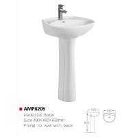 AMP8205 Bathroom Pedestal Sink Ceramic Basin