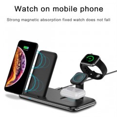 2021 Portable Cellphone 4 in 1 Desktop Fast Wireless Charging Qi Standard Charger Stand for Multiple图1