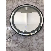 Touch Button Control Light Round LED Bathroom Mirror