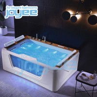 Joyee Indoor SPA Jacuzzi 4 Person Teak Wood Square SPA Foshan Apollo Massage Computer Controlled Whi