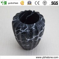 Nero Marquina/Handmade Black Marble Vase