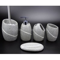 Factory Direct Household Items Polyresin Bathroom Accessory Toilet Brush Set