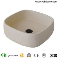 Natural Marble Stone Sinks/Egyptian Beige White Bathroom Wash Basins for Bathroom