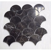 Irregular Shap Dark Emperador Mosaic Fish Scale / Diamond Mosaic Tile for Floor