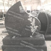 Australia/Europe Style High Quality Darkgrey Granite Tombstone