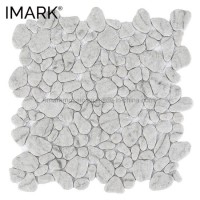 China Cobblestone Look Pebble Recycled Glass Mosaic Bathroom Tile