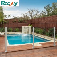 Rocky Aluminium Column Outdoor Villa Fencing Tempered Laminated Glass Swimming Pool Fence with 12mm