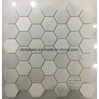 Crystal White Hexagon Marble Mosaic Tile