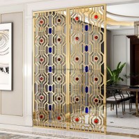 Luxury Brass Partition Wall Sliding Doors Sliding Wall Panel Screen