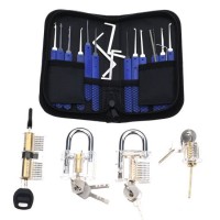 17-Piece Lock Picking Tools with Clear Practice Training Locks for Lockpicking  Extractor Tool for B