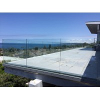 Aluminum U Shape Base Shoe Frameless Full Glazed Glass Railing with Tempered/Laminated/Tinted/Froste