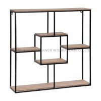 New Multilayer Metal Shelf Wood Boards for Wall Decoration