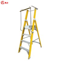 FRP Fiberglass Platform Ladder with Handrail