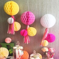 Colorful Honeycomb Ball with Tassels Paper Lantern for Party Wedding Birthday Party Baby Shower Deco