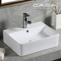 Rectangle Countertop Small Size White Ceramic Wash Hand Basin