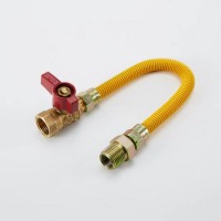 5/8" Od Stainless Steel Flexible Gas Line Hose  Flexible Gas Line Connector with Str. Ball Valv