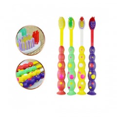 Custom Logo Gourd Shape Family Pack Oral Care Kids Ultra Soft Toothbrush with Suction Cup图1