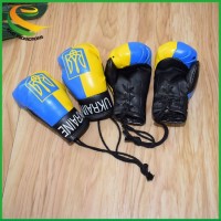 Manufacturer Customized Logo Printed PU Leather Keychain  Mini Boxing Gloves Keyring for Car Hang De