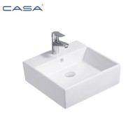 Made in China Square Counter Top Art Ceramic Commercial Bathroom Sink