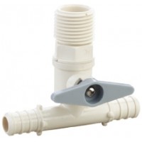 Plastic Stop/Plug Valve  Pex X NPT  PPSU/Poly  Cupc/NSF ANSI 61