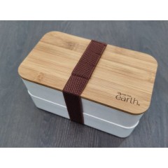 2 Layer Biodegradable Recycled Bento Storage Box Bamboo Fiber Lunch Box with Bamboo Lid图1