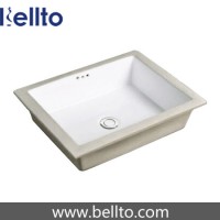 Bellto 20" Modern Sleek Rectangular Undermount Vanity Sink Porcelain Ceramic Lavatory Bathroom
