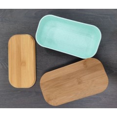 Biodegradable Natural Bento Box for Salad Bamboo Fiber Lunch Box with Bamboo Lid图1