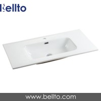 Manufacturer wholesales Slim line bathroom vanity top basin for bathroom cabinet units (9090G)