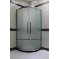 Bathroom 8mm Frosted Glass and Brushed Aluminium Quadrant Door Shower Enclosure