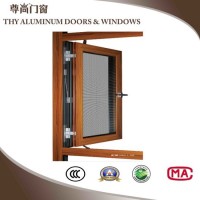 Aluminium House Wood Grain Combination Window with Double Glass