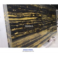 Natural Stone Polished Black White Stripe Gold/Golden Lines Silver Dragon Marble for Flooring/Wall T