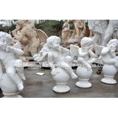 Hot Selling Pure White Little Angel Marble Statue (SY-MS162)图1