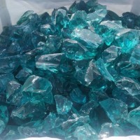 Colored Glass Rocks Glass Stone for Garden Decorate Gabion