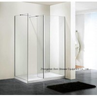 Bathroom 6mm Glass Wetroom Shower Wall with Side Panel (BN-WR100)