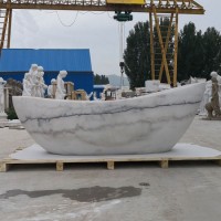 Chinese White Marble Freestanding Home Bath Stone Bathtub