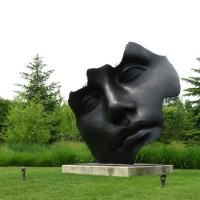 Garden Decorative Metal Products Large Bronze Abstract Face Sculpture