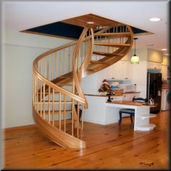 Fabricate Interior Wood Spiral Stairs Steel Beam图1