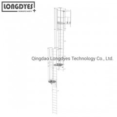 Aluminum Roof Safety Ladders with Cage and Access Door图1