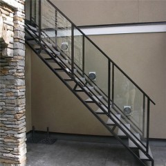 Flooring-Mount Stainless Steel Post Frameless Glass Balustrade图1