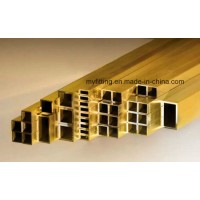 Hard Temper Cuzn32 Cuzn35 Cuzn37 Retangular &Square Brass Tube/Brass Pipe for Decoration System with