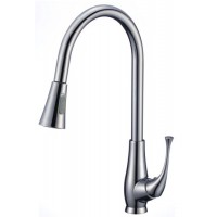 Modern Cupc Single Hole Chrome Plated Pull out Kitchen Faucet