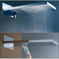 2 Function Waterfall and Rainfall Brass Shower Head