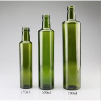 Top Quality 250ml 500ml 750ml Green Color Round Shape Glass Olive Oil Packaging Bottle