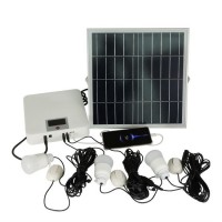 5PCS LED Bulbs Lighting System Solar Power Kit with Mobile Phone Charger USB for 4 Rooms and Camping